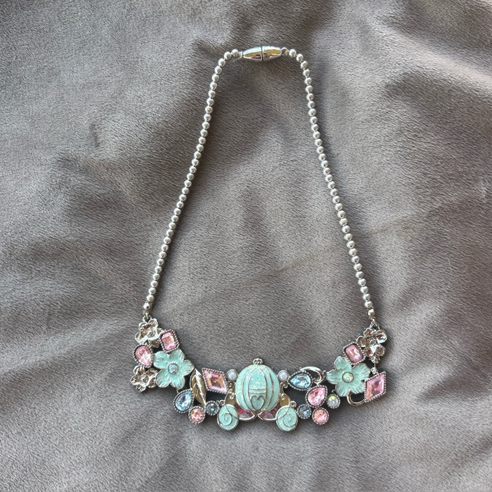 Disney Store Princess Cinderella Necklace Enamel Dress Up Statement Kids.